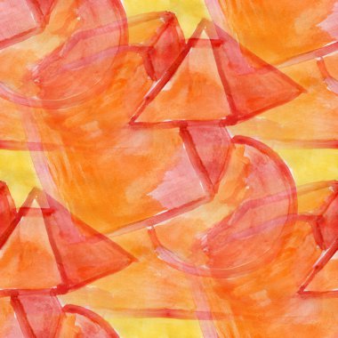 sarı turuncu sanat üçgen desen üçgen soyut sorunsuz şerit duvar kağıdı suluboya