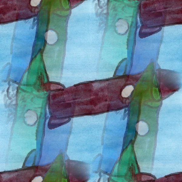 Бесшовный зеленый коричневый абстрактный орнамент искусства акварели ручной работы текстуры обоев — стоковое фото