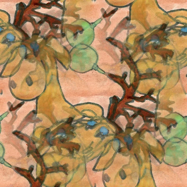 Deer watercolor cartoon seamless texture wallpaper — Φωτογραφία Αρχείου