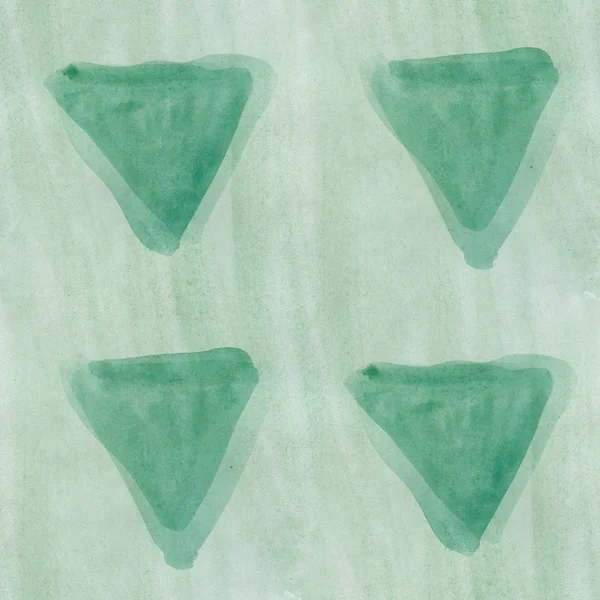 Konst triangulära gröna mönstret triangel abstrakta sömlösa remsa tapet akvarell — Stockfoto