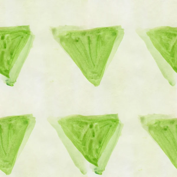 Sanat Üçgen desen üçgen yeşil soyut sorunsuz şerit duvar kağıdı suluboya — Stok fotoğraf