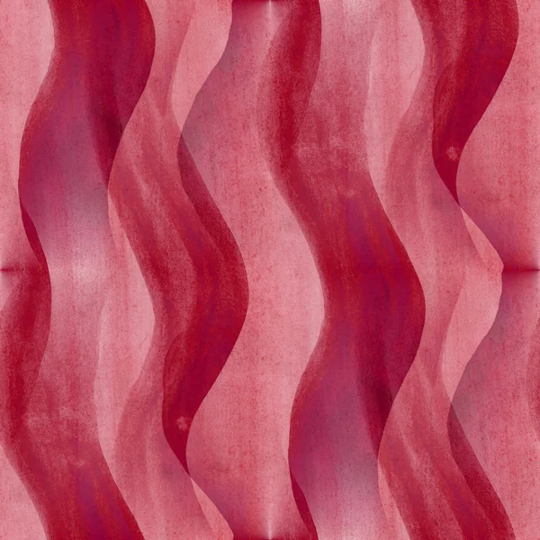 艺术条纹抽象无缝红色地带壁纸水彩 — 图库照片
