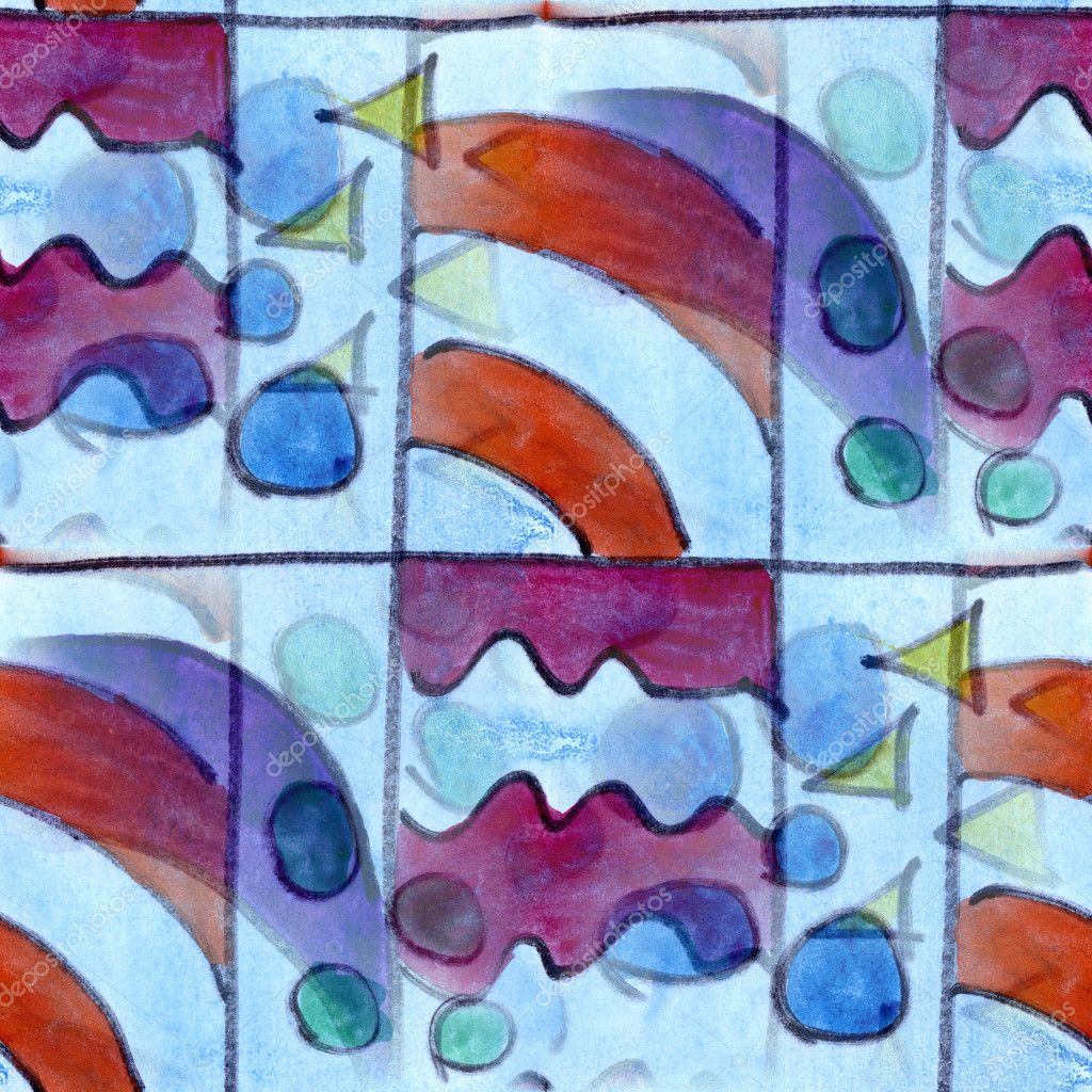 Art Blue Red Cubism Abstract Style Of Picasso Seamless Wallpaper Watercolor Stock Photo By C Maxximmm1