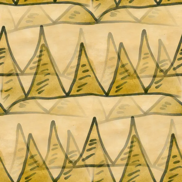 삼각형 노란색 사각형 원활한 텍스처 벽지 수채화 — 스톡 사진