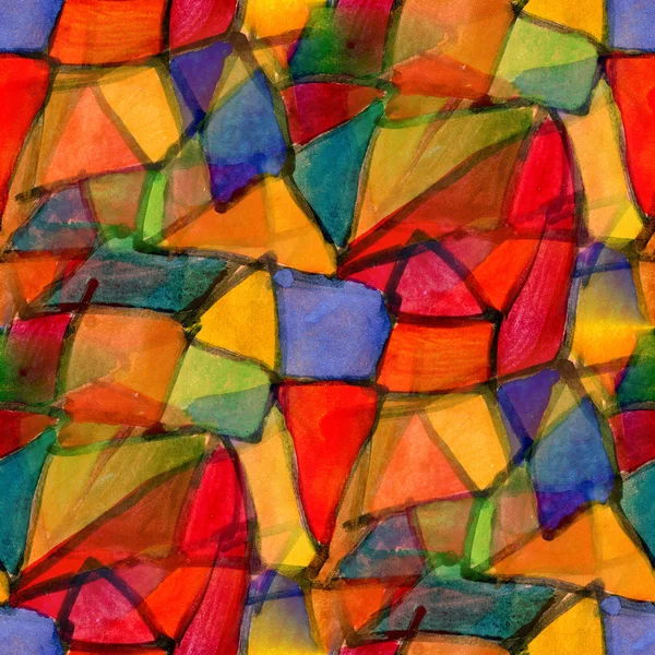 Mosaico triángulo sin costuras textura fondo de pantalla acuarela — Foto de Stock