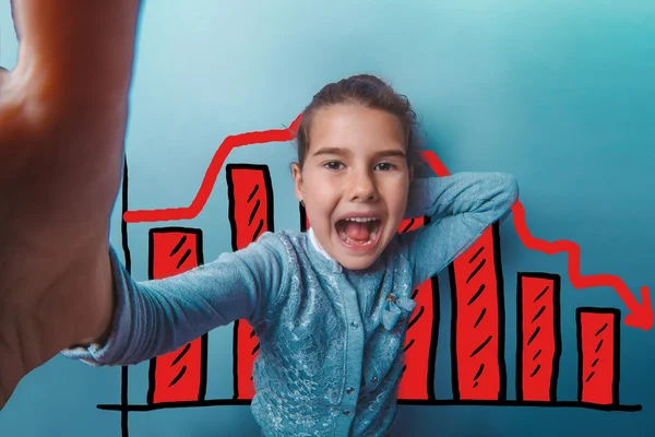 Menina da adolescência fotografar-se sorridente empresário — Fotografia de Stock