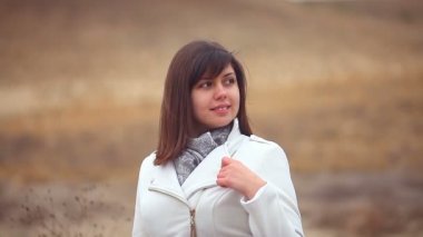 doğa kat Rüzgar sonbahar kız kadın kahverengi zemin esiyor