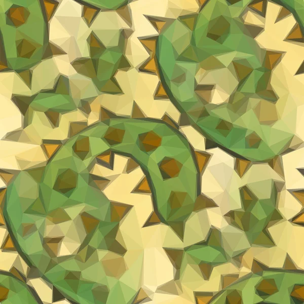 Χαμηλή πολυ σχεδίαση τριγωνικά πράσινο κίτρινο αγκάθια στολίδι υπόβαθρο ταπετσαρία — Διανυσματικό Αρχείο