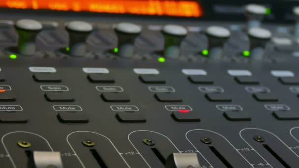 Man arm mixer musician brings remote studio music console — Stock Video