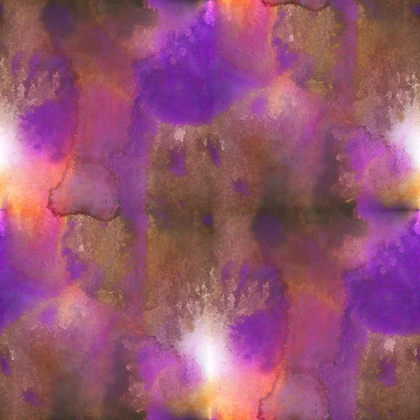 Бесшовные фиолетовый коричневый акварельный фон абстрактный узор текстуры, обои дизайн водяной бумаги — стоковое фото