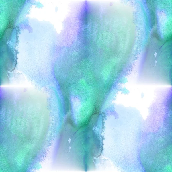 Seamless watercolor background green blue abstract texture art pattern, water paper design wallpaper — Zdjęcie stockowe