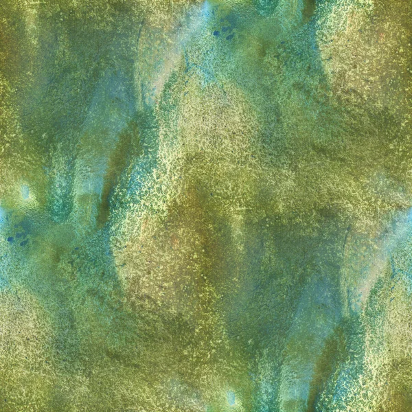 Seamless watercolor background abstract texture art pattern, green yellow water paper wallpaper design — 图库照片