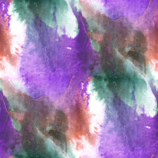 Seamless purple green watercolor background abstract texture art pattern, water paper wallpaper design — 图库照片