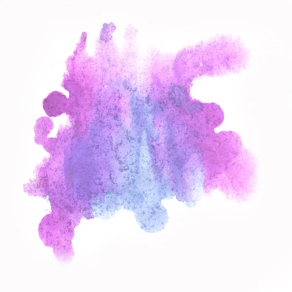 Abstract ink purple watercolor blot splash watercolour isolated on white background — Stock fotografie