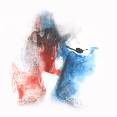 soyut sıçrama kırmızı mavi suluboya mürekkep lekesi izole suluboya beyaz arka plan