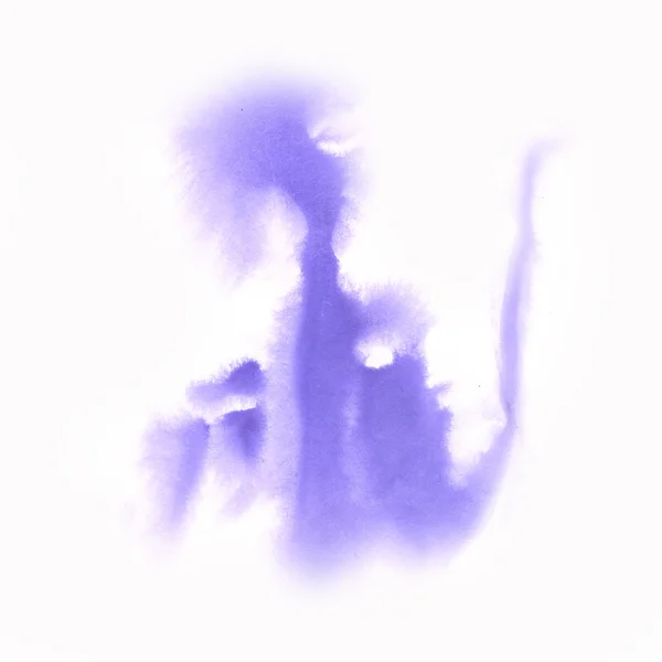 Чорнила абстрактні акварельні плями фіолетовий сплеск акварелі ізольовані на білому тлі — стокове фото