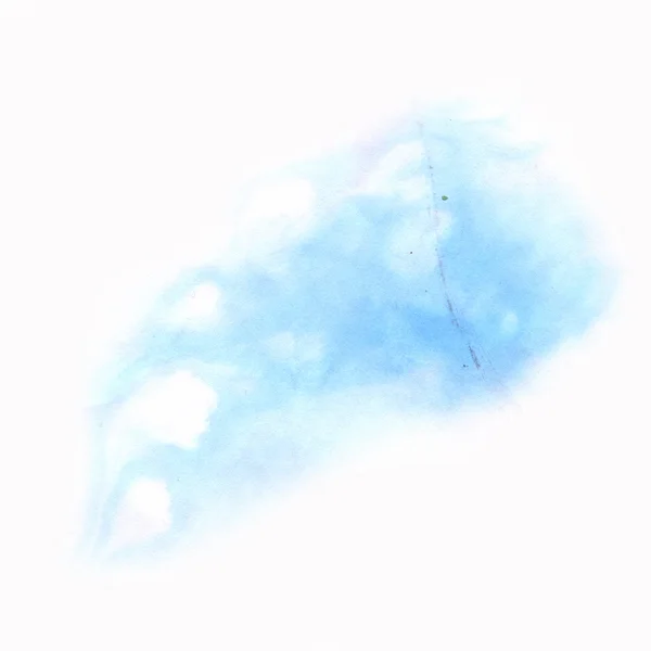 Tinta abstrato respingo aguarela isolado azul branco fundo — Fotografia de Stock
