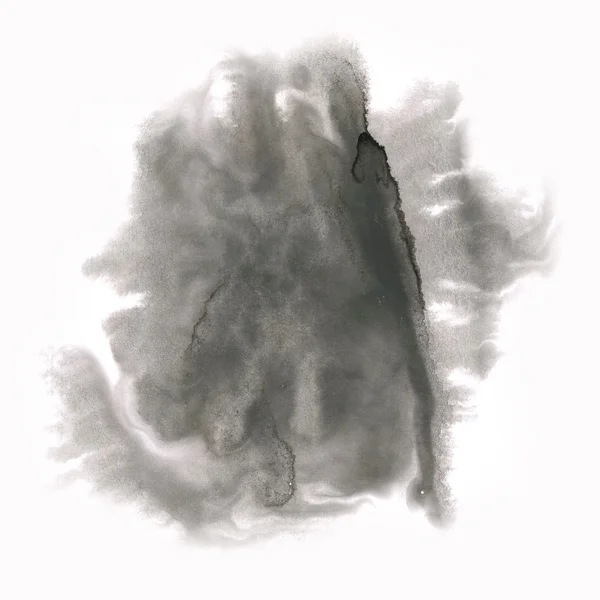 Tinta negro abstracto salpicadura acuarela acuarela aislado fondo blanco — Foto de Stock