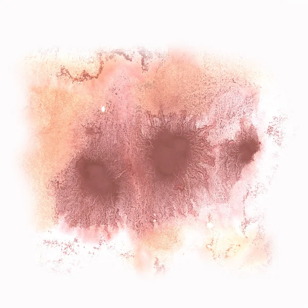Abstrato marrom aguarela tinta mancha respingo aguarela isolado no fundo branco — Fotografia de Stock