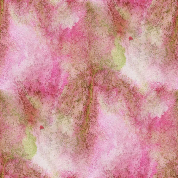 Seamless pink green wallpaper art watercolor abstract background handmade — Stock Photo, Image