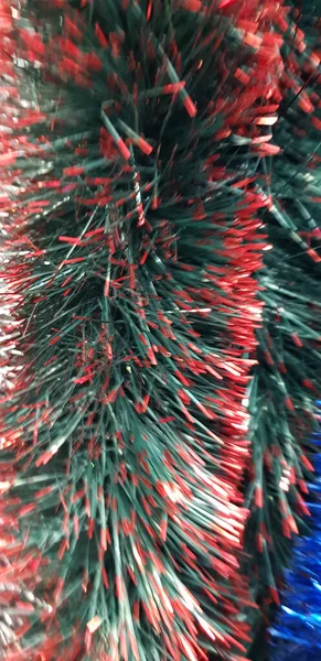 Яркие Разноцветные Гирлянды Рождественские Серпантин Рождественских Елок — стоковое фото