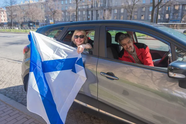 Rusia San Petersburgo 2020 Auto Rally Por Las Calles Ciudad —  Fotos de Stock