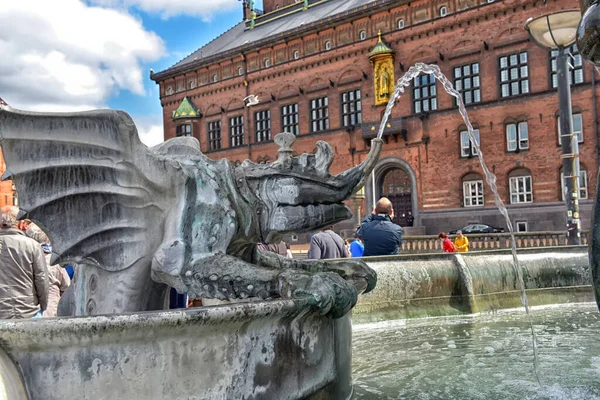 Copenaghen Danimarca 2016 Vista Vicino Una Delle Creature Della Fontana — Foto Stock
