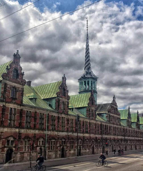 Copenhagen Denmark 2016 Ornate Borsen Building 17Th Century Former Stock — Stock Photo, Image