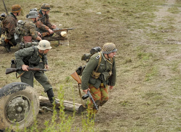 Russie Saint Pétersbourg 2014 Reconstruction Des Batailles Seconde Guerre Mondiale — Photo