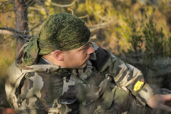 Petersburg Russland 2016 Paintballspieler Voller Montur Auf Dem Schießstand Turnier — Stockfoto