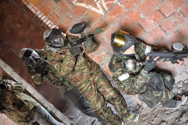 Petersburg Russia 2014 Turniej Paintballa Świeżym Powietrzu Pod Koniec Lata — Zdjęcie stockowe