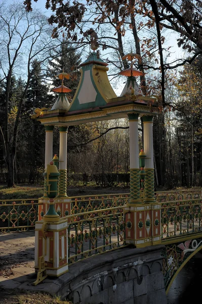 Pouchkine Russie 2019 Pont Chinois Automne Dans Parc — Photo