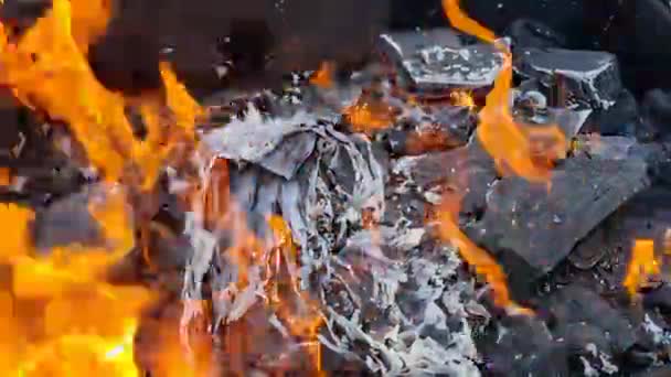 Carbones Quemados Para Barbacoa — Vídeos de Stock