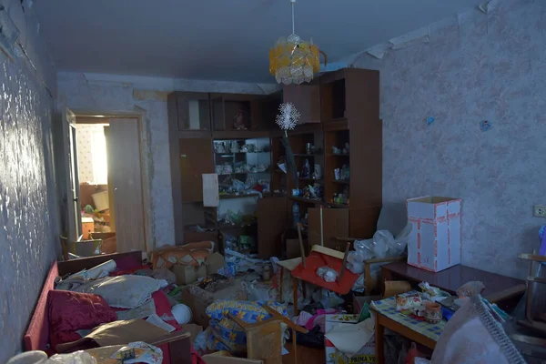 Rússia Vorkuta 2021 Cidade Abandonada Perdida Perto Vorkuta Apartamentos Abandonados — Fotografia de Stock