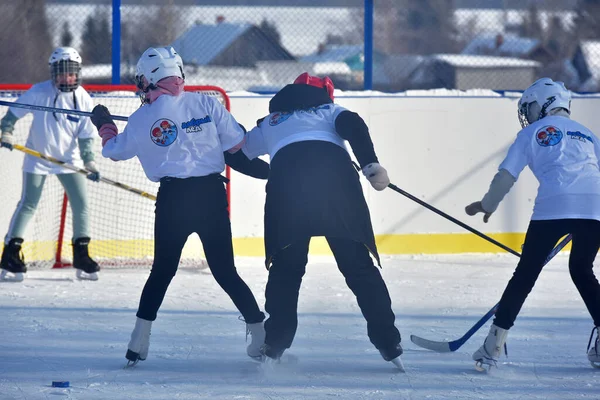 Ryssland Kechevo 2021 Att Spela Ishockey Ishall Utomhus — Stockfoto