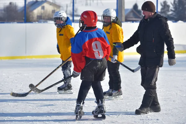 Russie Kechevo 2021 Jouer Hockey Sur Glace Sur Une Patinoire — Photo