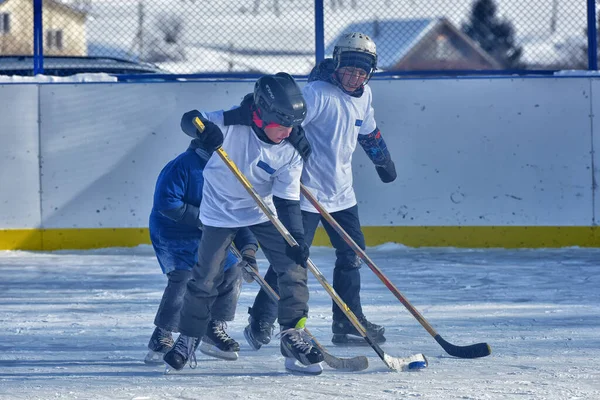 Russie Kechevo 2021 Jouer Hockey Sur Glace Sur Une Patinoire — Photo