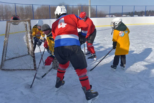 Russie Kechevo 2021 Jouer Hockey Sur Glace Sur Une Patinoire — Photo