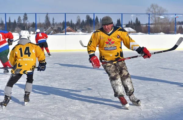 Russie Kechevo 2021 Jouer Hockey Sur Glace Sur Une Patinoire — Photo