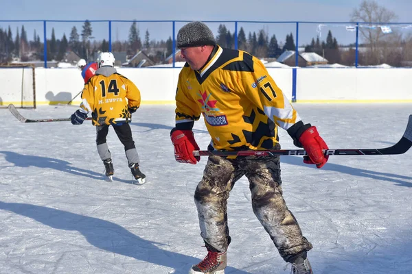 Russie Kechevo 2021 Jouer Hockey Sur Glace Sur Une Patinoire — Photo