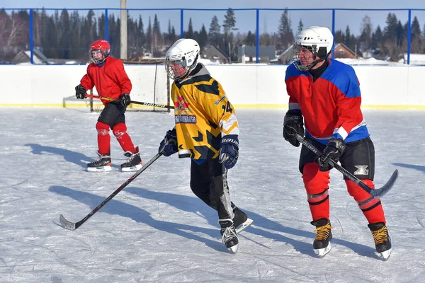 Russie Kechevo 2021 Jouer Hockey Sur Glace Sur Une Patinoire — Photo