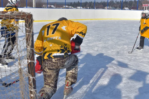 Russie Kechevo 2021 Jouer Hockey Sur Glace Sur Une Patinoire — Photo