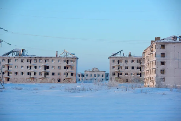 Ρωσία Vorkuta 2021 Sovetskiy Είναι Μια Εγκαταλελειμμένη Μικροπεριφέρεια Της Vorkuta — Φωτογραφία Αρχείου