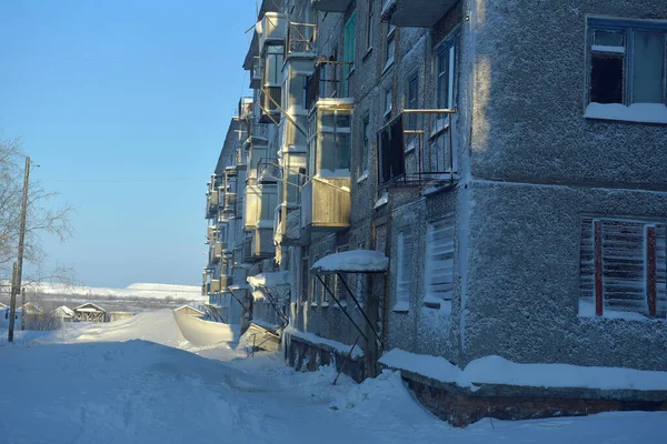 Rússia Vorkuta 2021 Sovetskiy Microdistrito Abandonado Vorkuta Anteriormente Assentamento Urbano — Fotografia de Stock