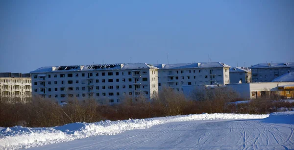 Russland Workuta 2021 Sovetskiy Ist Ein Verlassener Mikrodistrikt Von Workuta — Stockfoto