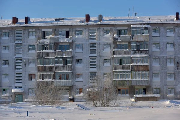 Rússia Vorkuta 2021 Sovetskiy Microdistrito Abandonado Vorkuta Anteriormente Assentamento Urbano — Fotografia de Stock