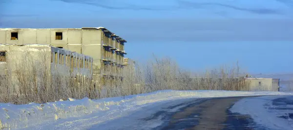 Rússia Vorkuta 2021 Sovetskiy Microdistrito Abandonado Vorkuta Anteriormente Assentamento Urbano — Fotografia de Stock