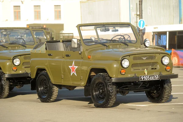 Ryssland Petersburg 2016 Uaz Militärfordon Som Förberedelse Inför Segerparaden — Stockfoto