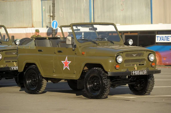 Ryssland Petersburg 2016 Uaz Militärfordon Som Förberedelse Inför Segerparaden — Stockfoto