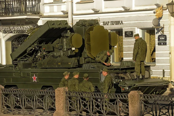 Russland Petersburg 2016 Militärfahrzeuge Und Ausrüstung Vorbereitung Auf Die Siegesparade — Stockfoto